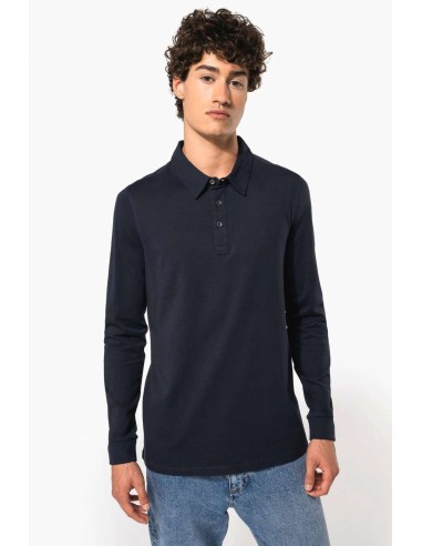 KAR-K264-Polo en jersey tricoté à manches longues